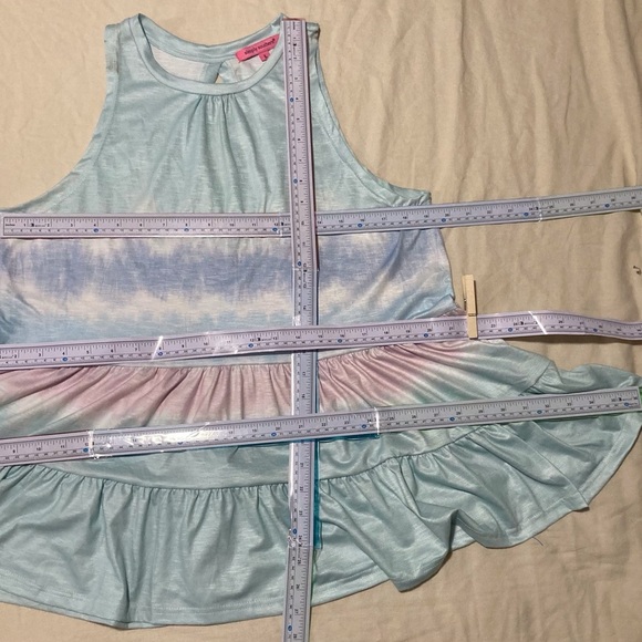 Simply Southern Blue and Pink Tie-Dye Tiered Sleeveless Blouse - Picture 2 of 11